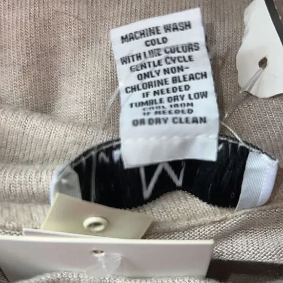 MAGASCHONI Oatmeal Heather Viscose Blend Blouson Sleeve Brushed Jersey Sweater-M - Picture 9 of 9